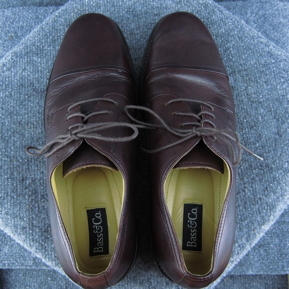 Bass & Co The Esser Men Derby Oxfords Shoes Brown Leather Lace Up Size 11 Medium - Picture 6 of 10